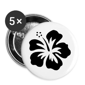 hibiskusblüte - Buttons groß 56 mm (5er Pack) - Weiß - Vorne