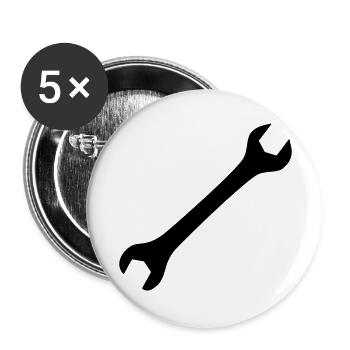 Schraubenschlüssel - Buttons groß 56 mm (5er Pack) - Weiß - Vorne