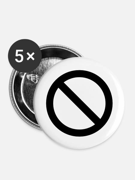 VERBOTEN!!!! - Buttons groß 56 mm (5er Pack) - Weiß