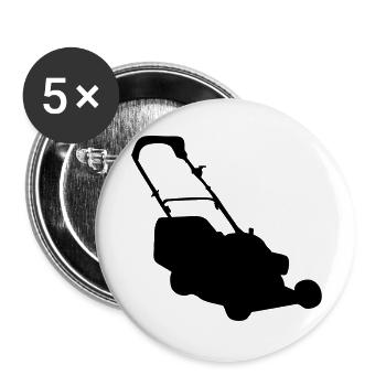 Rasenmäher - Buttons groß 56 mm (5er Pack) - Weiß - Vorne
