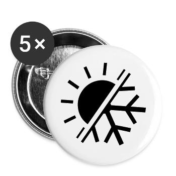 Sonne & Schnee pur - Buttons groß 56 mm (5er Pack) - Weiß - Vorne