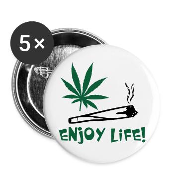enjoylife - Lot de 5 grands badges (56 mm) - blanc - Devant