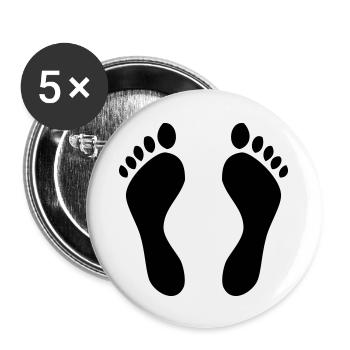 Fußabdrücke - Füße - Bett - Buttons groß 56 mm (5er Pack) - Weiß - Vorne