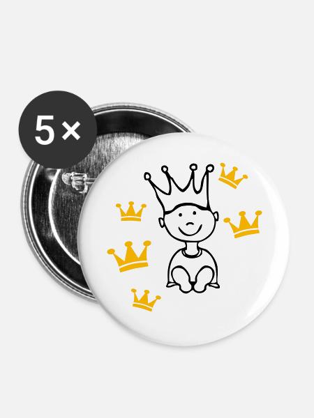 prince boy © - Buttons groß 56 mm (5er Pack) - Weiß