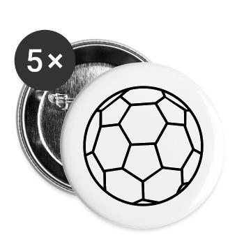 Handball Ball - Buttons groß 56 mm (5er Pack) - Weiß - Vorne