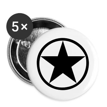 Stern im Kreis - Buttons groß 56 mm (5er Pack) - Weiß - Vorne