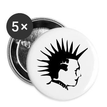 Punk - Buttons groß 56 mm (5er Pack) - Weiß - Vorne