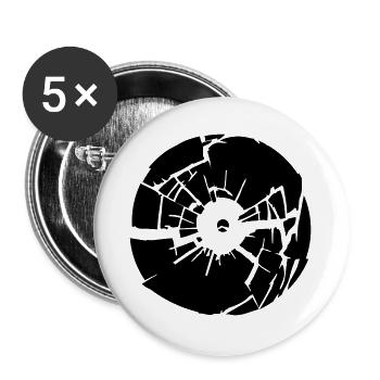broken vinyl - Buttons groß 56 mm (5er Pack) - Weiß - Vorne