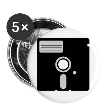retro floppy disk - Buttons large 2.2''/56 mm (5-pack) - white - Front