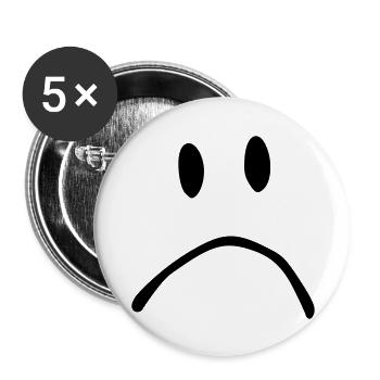 Big Smile. Smiley, Gesicht - Buttons groß 56 mm (5er Pack) - Weiß - Vorne