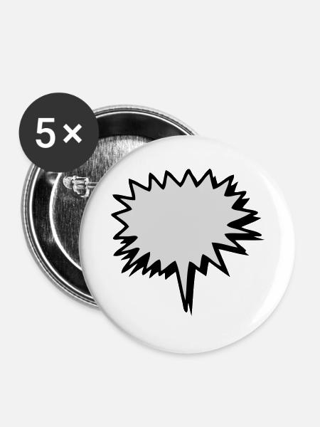 Schild - Buttons groß 56 mm (5er Pack) - Weiß