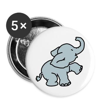 Happy Elephant (2 colors) - Lot de 5 grands badges (56 mm) - blanc - Devant