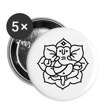 Ganesha Elephant No.02_1c - Buttons large 2.2''/56 mm (5-pack) - white - Front