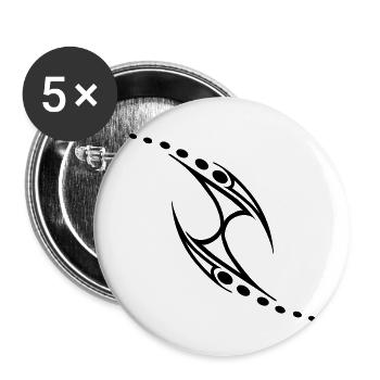 tribal - Lot de 5 grands badges (56 mm) - blanc - Devant