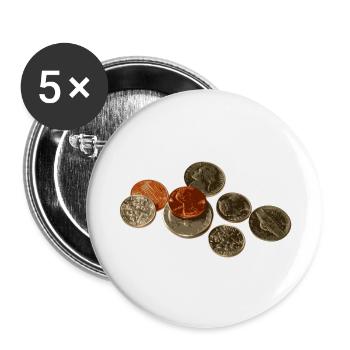 coins - Buttons large 2.2''/56 mm (5-pack) - white - Front