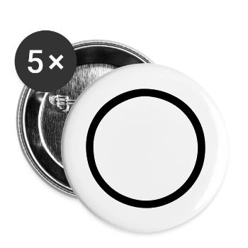 Runder Kreis 2 dick - Buttons groß 56 mm (5er Pack) - Weiß - Vorne