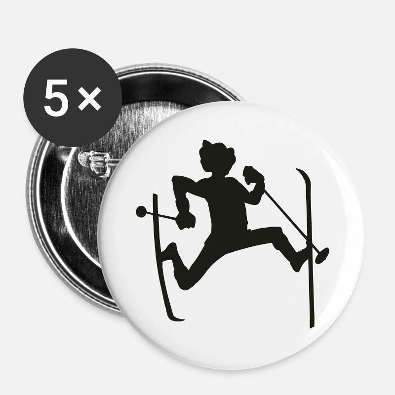 skier - Buttons large 2.2''/56 mm (5-pack) - white