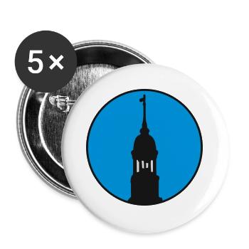 Hamburger Michel Hamburg - Buttons groß 56 mm (5er Pack) - Weiß - Vorne