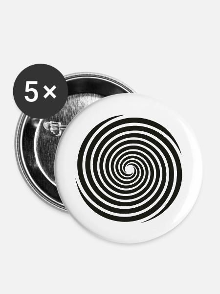 spirale1farbe - Buttons groß 56 mm (5er Pack) - Weiß
