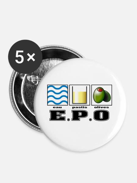 epo - Buttons groß 56 mm (5er Pack) - Weiß