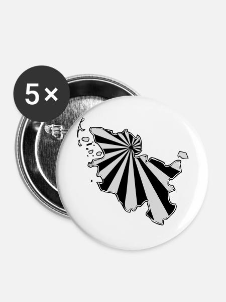 Schleswig Holstein - Buttons groß 56 mm (5er Pack) - Weiß