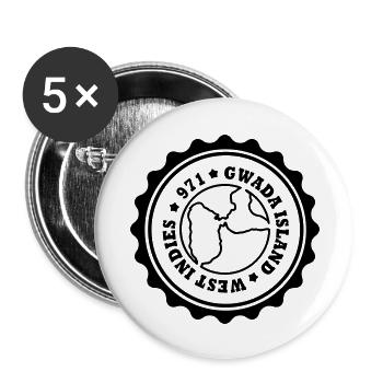 ecusson_gwada - Lot de 5 grands badges (56 mm) - blanc - Devant