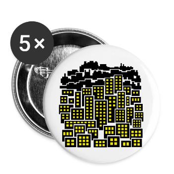 ville cité arrondissement - Lot de 5 grands badges (56 mm) - blanc - Devant