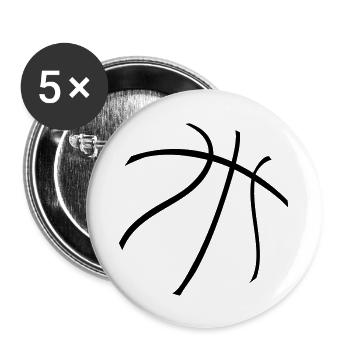 basketball ball logo - Buttons large 2.2''/56 mm (5-pack) - white - Front
