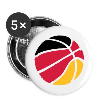 Basket-ball Basketball Basket - Lot de 5 grands badges (56 mm) - blanc - Devant