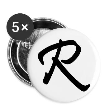 r_letter - Buttons groß 56 mm (5er Pack) - Weiß - Vorne