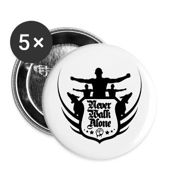 neverwalkalone2 - Buttons large 2.2''/56 mm (5-pack) - white - Front