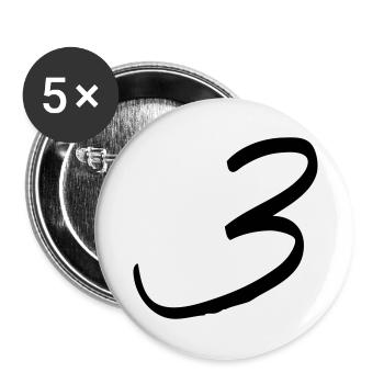 zahl_dani_3 - Buttons groß 56 mm (5er Pack) - Weiß - Vorne