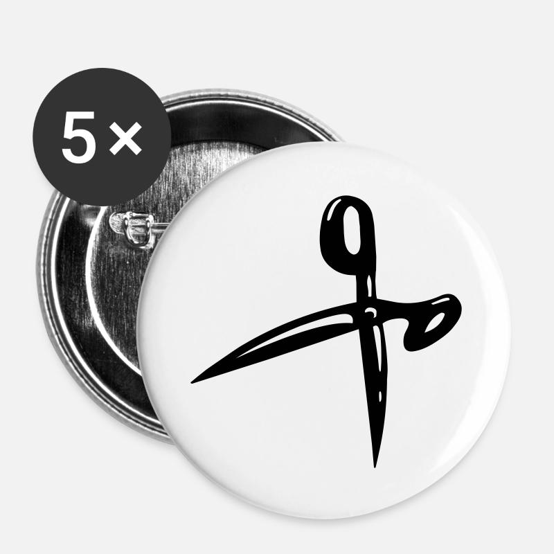 Scissors - Buttons large 2.2''/56 mm (5-pack) - white