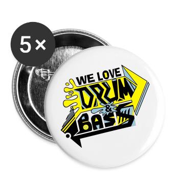 W3L0v3DNBv2(balck) - Buttons groß 56 mm (5er Pack) - Weiß - Vorne