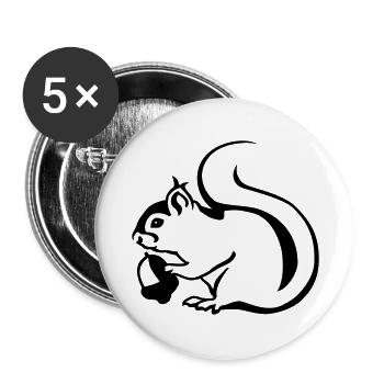 Eichhörnchen - Buttons groß 56 mm (5er Pack) - Weiß - Vorne
