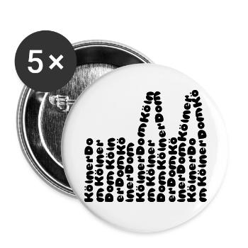 Kölner Dom - Buttons groß 56 mm (5er Pack) - Weiß - Vorne