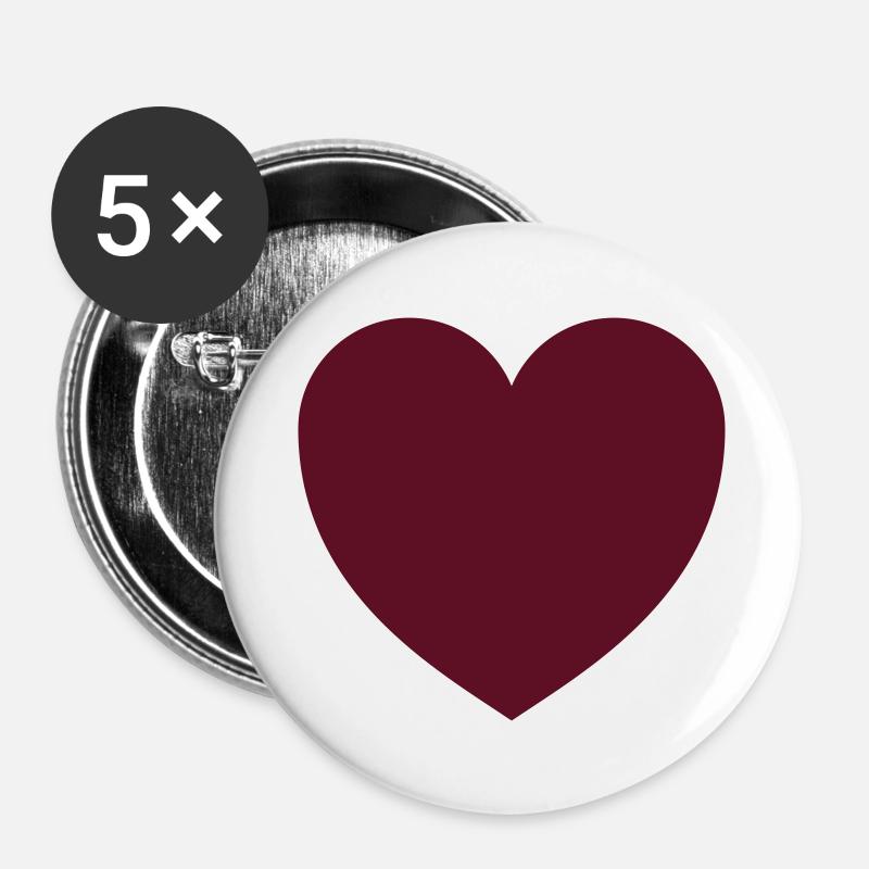 heart - Buttons large 2.2''/56 mm (5-pack) - white