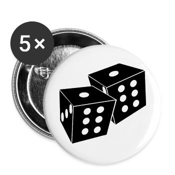 würfel - Buttons groß 56 mm (5er Pack) - Weiß - Vorne