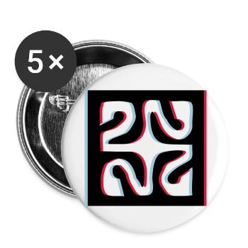 3d Diamant Tattoo - Buttons groß 56 mm (5er Pack) - Weiß - Vorne