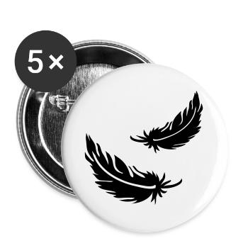 Deux plumes volantes - Lot de 5 grands badges (56 mm) - blanc - Devant