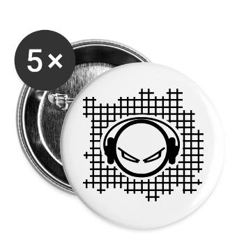 DJ - Lot de 5 grands badges (56 mm) - blanc - Devant