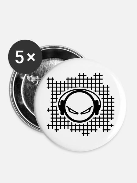 DJ - Buttons large 2.2''/56 mm (5-pack) - white
