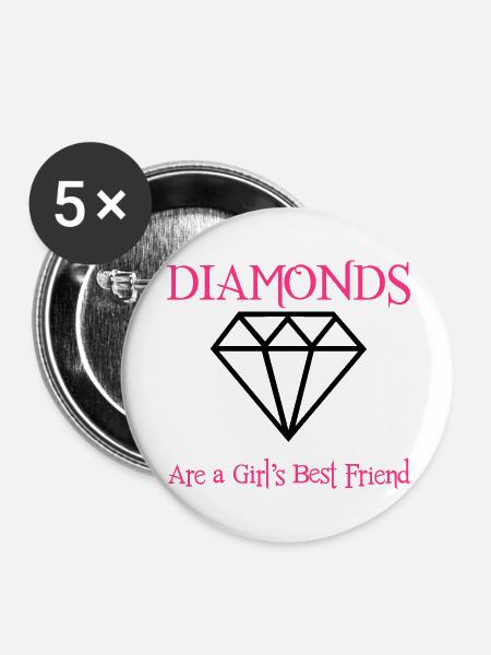 Diamonds! - Buttons groß 56 mm (5er Pack) - Weiß