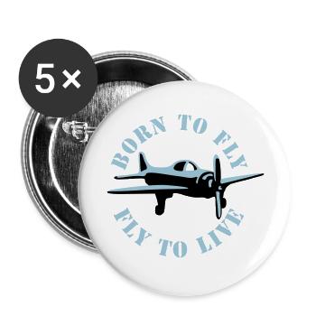 born_to_fly_2c - Lot de 5 grands badges (56 mm) - blanc - Devant
