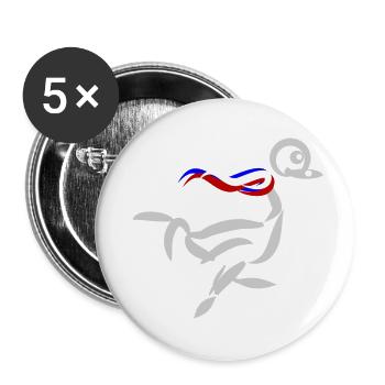 strauss grau - Buttons groß 56 mm (5er Pack) - Weiß - Vorne