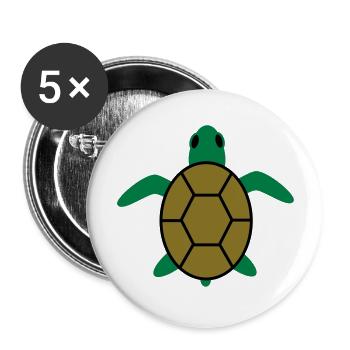Meeresschildkröte - Buttons groß 56 mm (5er Pack) - Weiß - Vorne