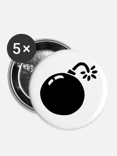 Bombe - Buttons groß 56 mm (5er Pack) - Weiß