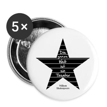 Die ganze Welt ist ein Theater - Buttons groß 56 mm (5er Pack) - Weiß - Vorne