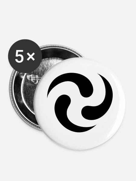 tribal Wirbel / tribal swirl (1c) - Buttons large 2.2''/56 mm (5-pack) - white