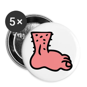 Fuß - Buttons groß 56 mm (5er Pack) - Weiß - Vorne
